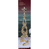 Lumineo 100cm 600 LED Warm White Lit Gold Cone with Star Decoration