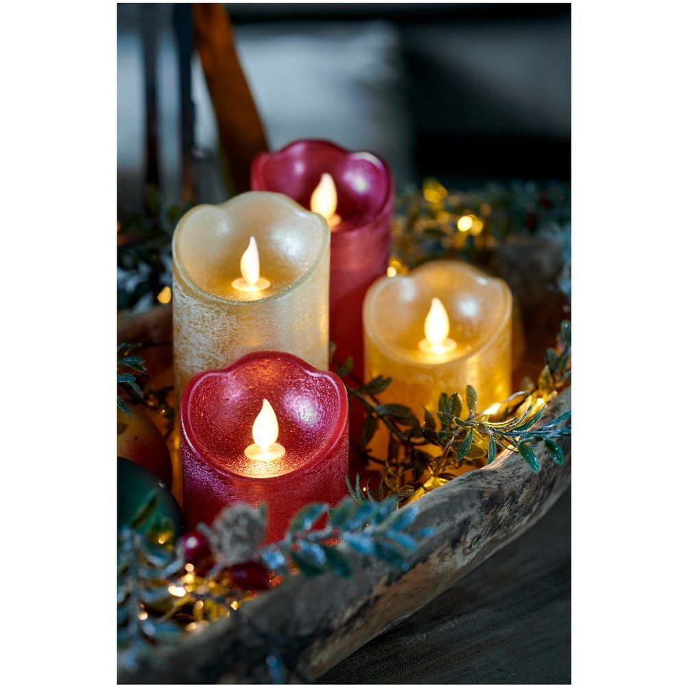 Lumineo 10cm LED Red Wax Waving Candle