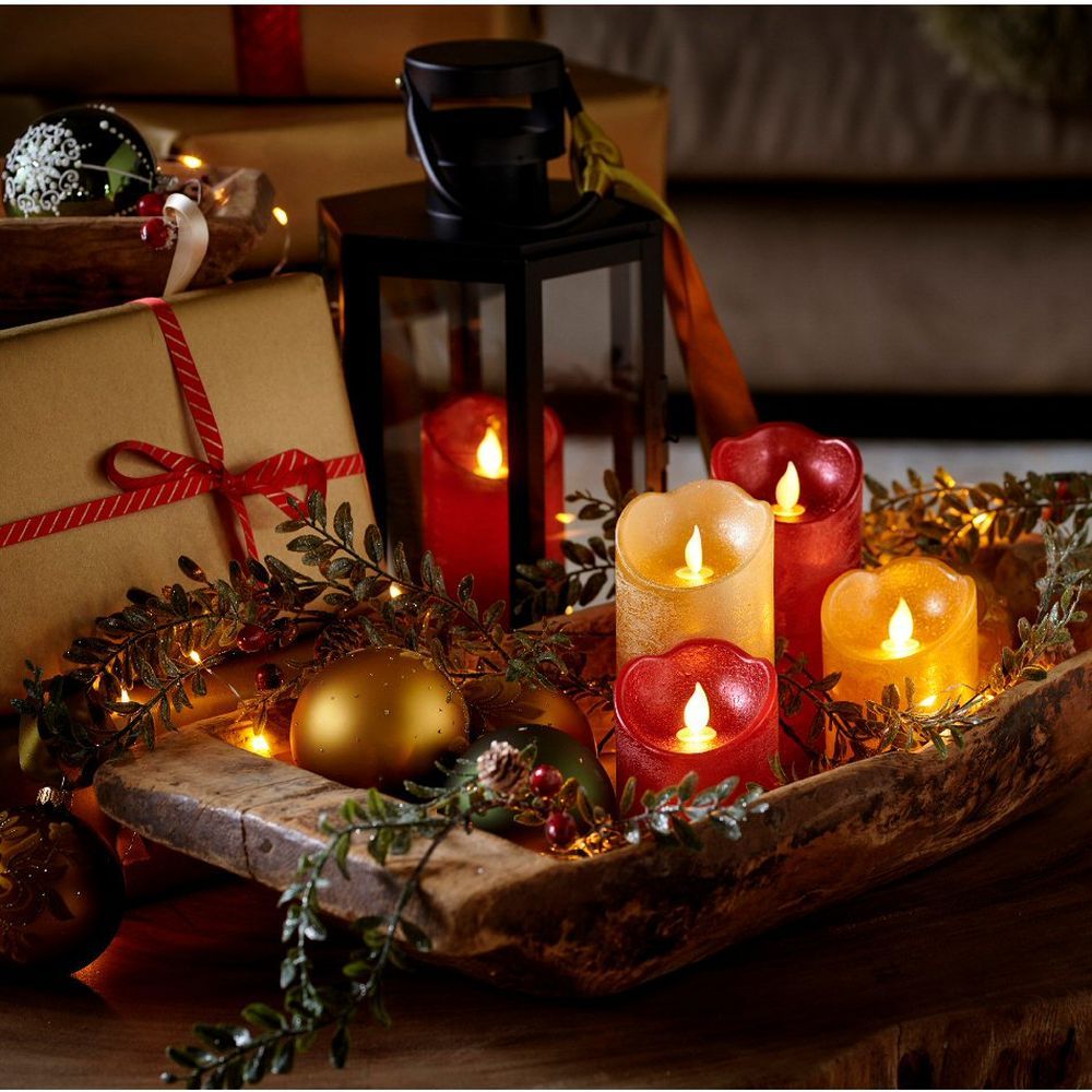 Lumineo 10cm LED Red Wax Waving Candle