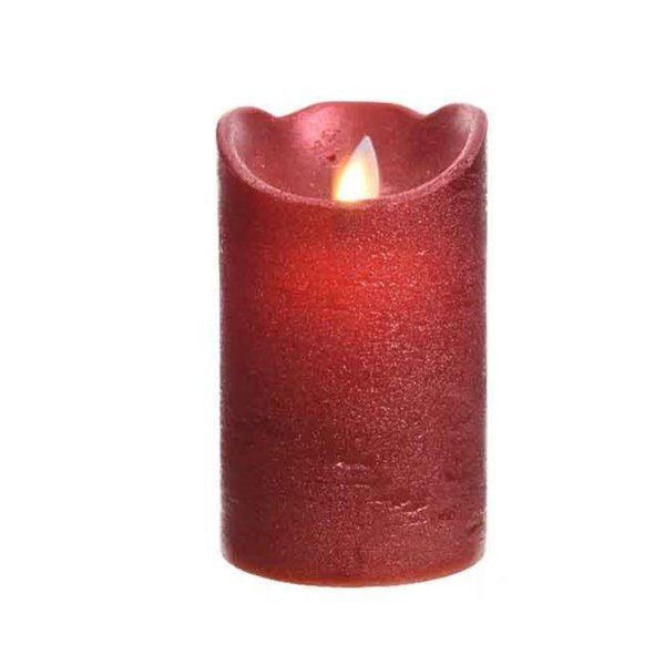 Lumineo 12.5cm LED Red Wax Waving Candle