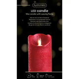 Lumineo 12.5cm LED Red Wax Waving Candle