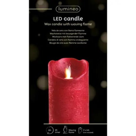 Lumineo 12.5cm LED Red Wax Waving Candle