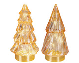 Lumineo 12.8cm Micro LED Glass Tree Decoration - (Choice of 2) - Warm White - Amber