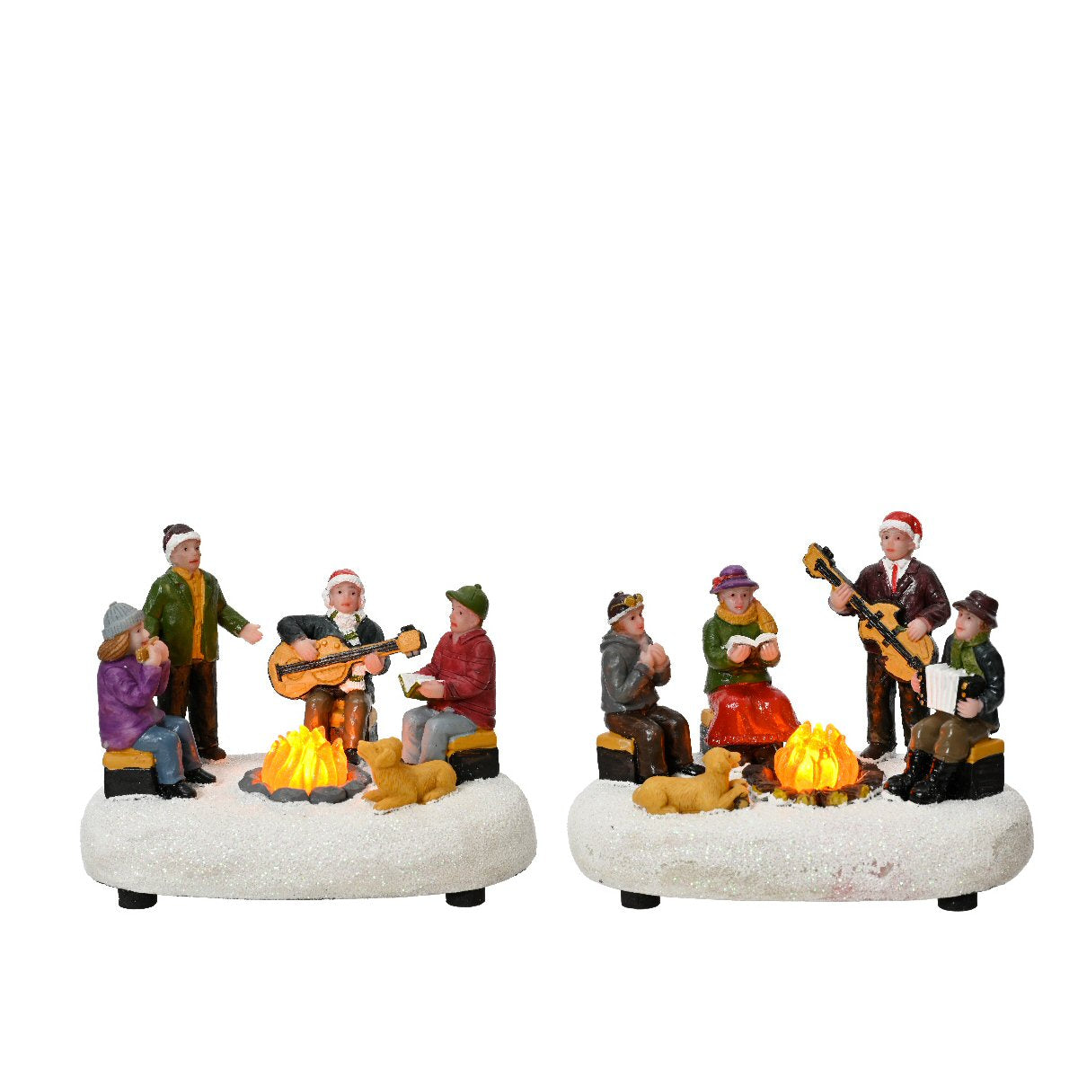 Lumineo 12cm LED Christmas Village Campfire Scene