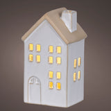 Lumineo 12cm White LED Porcelain House
