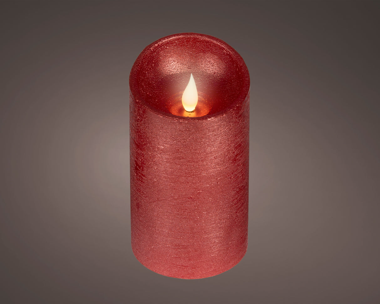 Lumineo 13.5cm LED Realistic Wax Candle - Warm White - Red - 480695