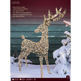 Lumineo 130cm Warm White LED Lit Gold Twist Frame Reindeer Decoration - 960 LEDs