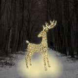 Lumineo 130cm Warm White LED Lit Gold Twist Frame Reindeer Decoration - 960 LEDs