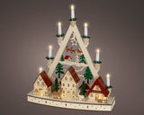 Lumineo 44cm LED Wooden House Scene Candle Bridge - Warm White - 485282