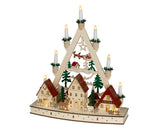 Lumineo 44cm LED Wooden House Scene Candle Bridge - Warm White - 485282