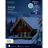 Lumineo 1416 LED White Icicle Outdoor Twinkle Lights