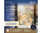 Lumineo 14cm Flashing Micro LED Hanging Ball - Warm White/Classic Warm - 480032