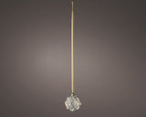 Lumineo 14cm Micro LED Stead Ball Clear Hanging Decoration - Warm White - 487581