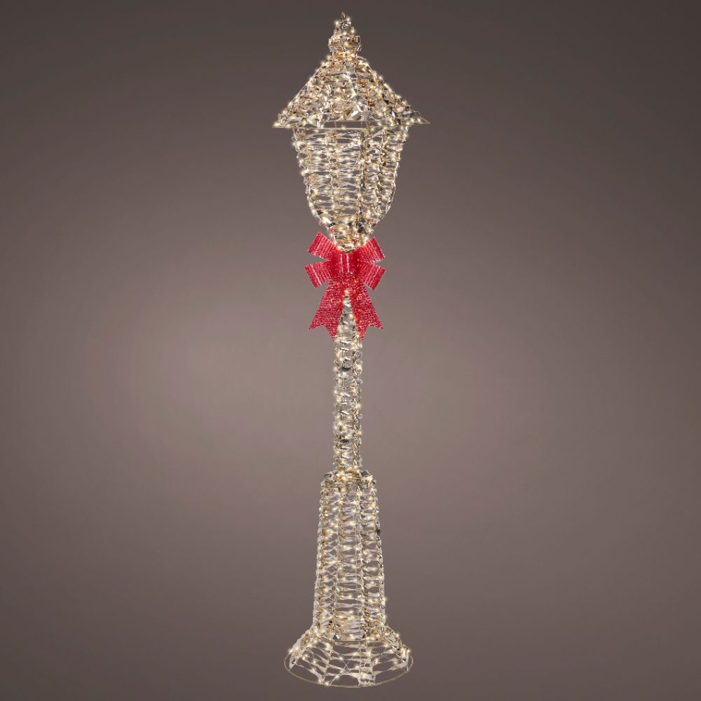 Lumineo 150cm Warm White LED Lit Gold Metal Frame Lantern Decoration