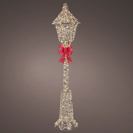 Lumineo 150cm Warm White LED Lit Gold Metal Frame Lantern Decoration