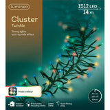 Lumineo 1512 Multi Coloured LED Twinkle Cluster Lights (14m)