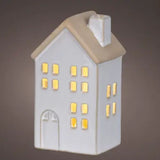 Lumineo 15cm White LED Porcelain House