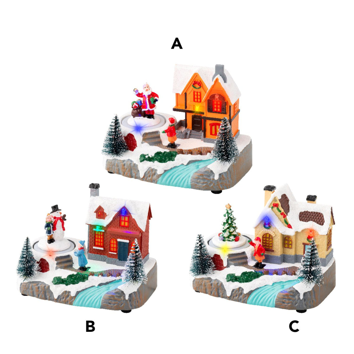 Lumineo 16cm LED Christmas Village House with Stream (Choice of 3)