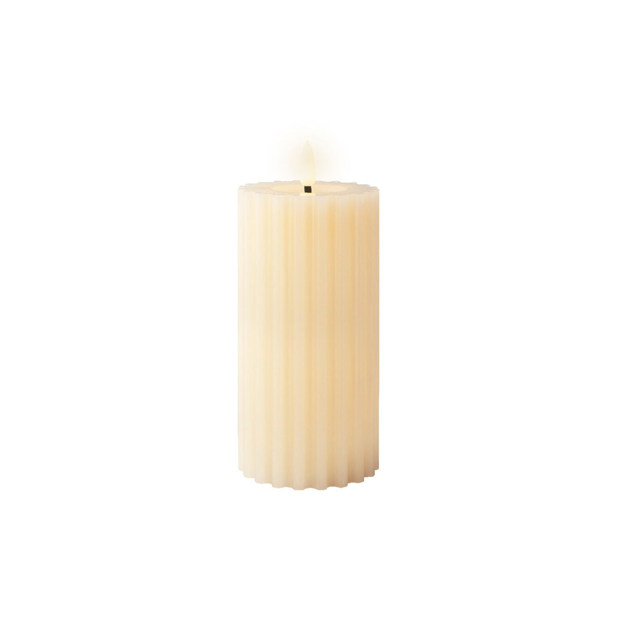 Lumineo 17.3cm LED Wick Carved Melted Top Candle Stick - Cream