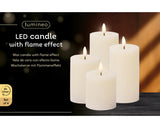 Lumineo 17.5cm LED Realistic Wick Wax Candle - Cream - 489328