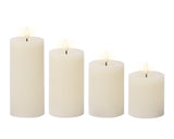 Lumineo 17.5cm LED Realistic Wick Wax Candle - Cream - 489328