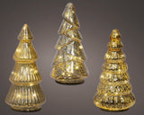 Lumineo 17.5cm Micro LED Steady Glass Tree - (Choice of 3) - Warm White - Gold - 489512