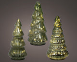 Lumineo 17.5cm Micro LED Steady Glass Tree - (Choice of 3) - Warm White - Green - 489513