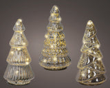 Lumineo 17.5cm Micro LED Steady Glass Tree - (Choice of 3) - Warm White - Silver - 489511