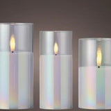 Lumineo 17cm Glass Cylinder LED Wick Candles