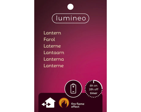 Lumineo 17cm LED Realistic Candle in Lantern - (Choice of 3) - Warm White - 490195