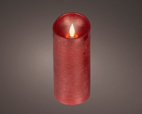 Lumineo 17cm LED Realistic Wax Candle - Warm White - Red - 480700