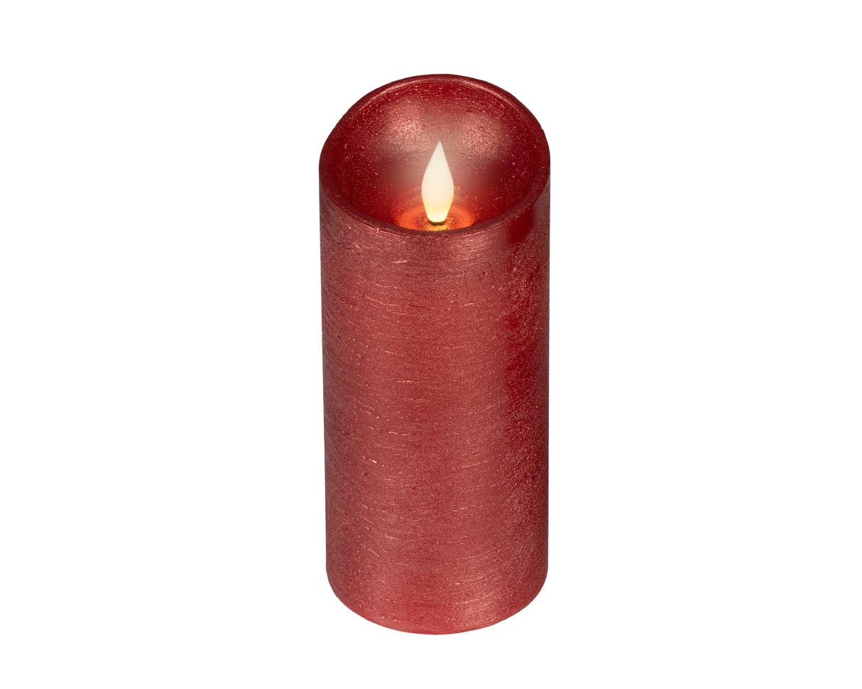 Lumineo 17cm LED Realistic Wax Candle - Warm White - Red - 480700