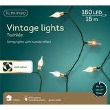 Lumineo 180 Multi Coloured LED Vintage Twinkle Lights (17.9m)