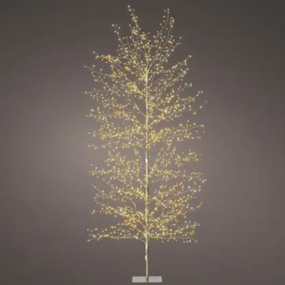 Lumineo 180cm Gold/Classic/Warm White Micro LED Tree - Gold Frame - 501130