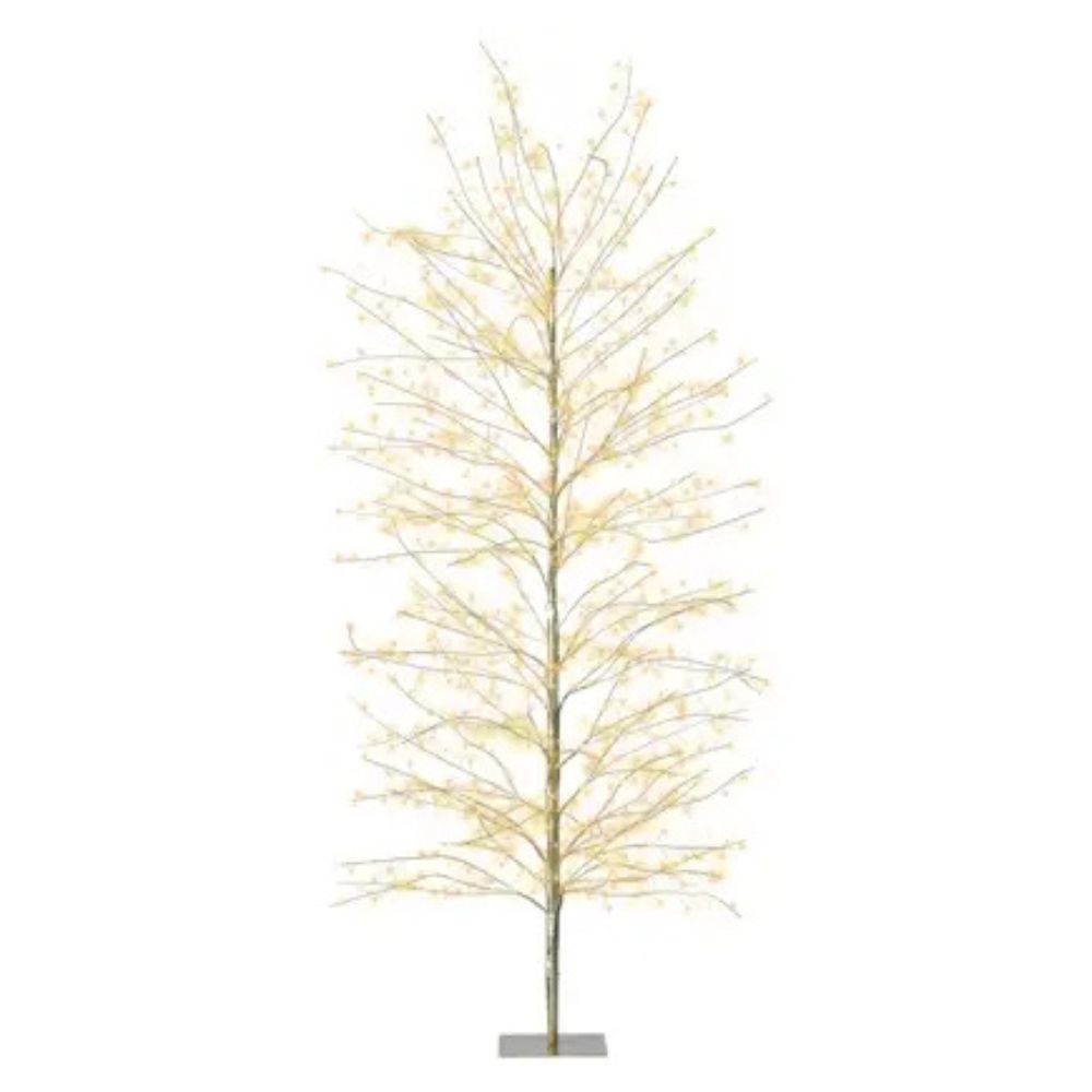 Lumineo 180cm Gold/Classic/Warm White Micro LED Tree - Gold Frame - 501130