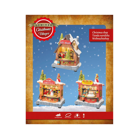 Lumineo 18cm Christmas Village LED Christmas Shop Scene (Choice of 3)