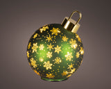 Lumineo 18cm LED Rotating Bauble Decoration - Warm White - Green - 481535