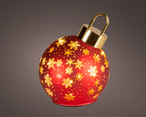 Lumineo 18cm LED Rotating Bauble Decoration - Warm White - Red - 481530