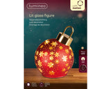 Lumineo 18cm LED Rotating Bauble Decoration - Warm White - Red - 481530