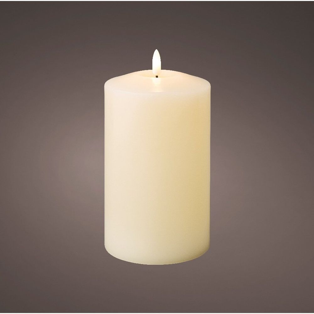 Lumineo 19cm LED Cream Church Wax Candle