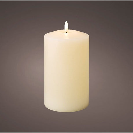 Lumineo 19cm LED Cream Church Wax Candle