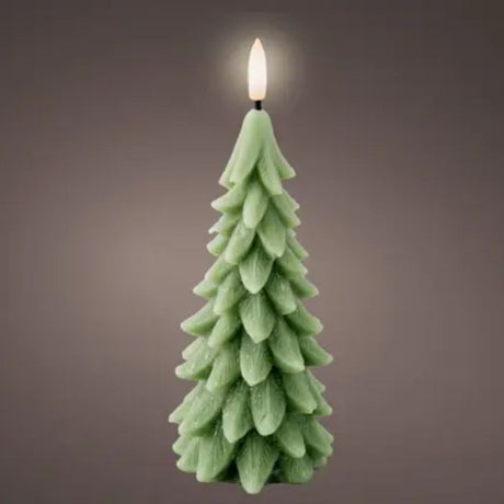 Lumineo 19cm Green LED Wax Christmas Tree