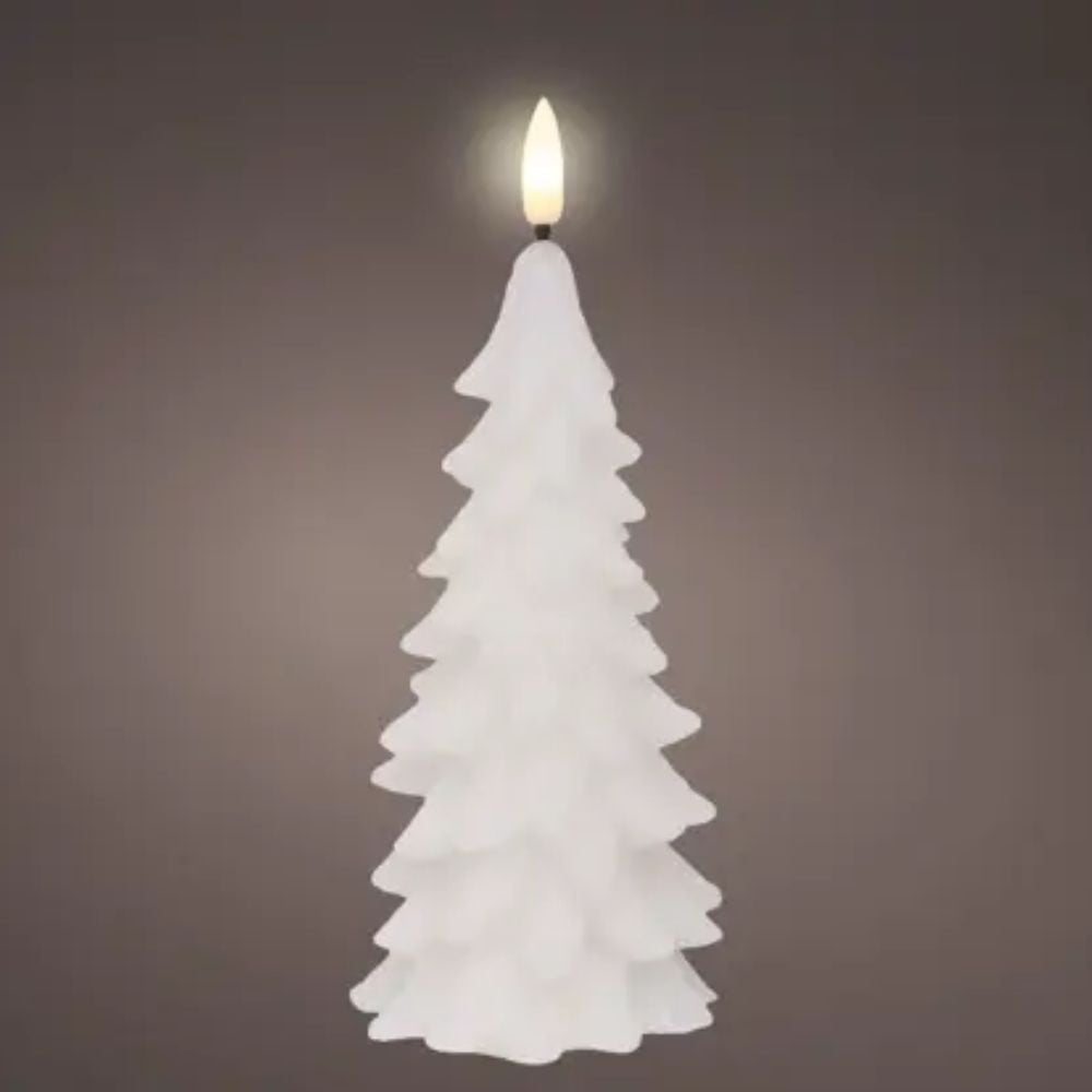 Lumineo 19cm White LED Candle Wax Tree