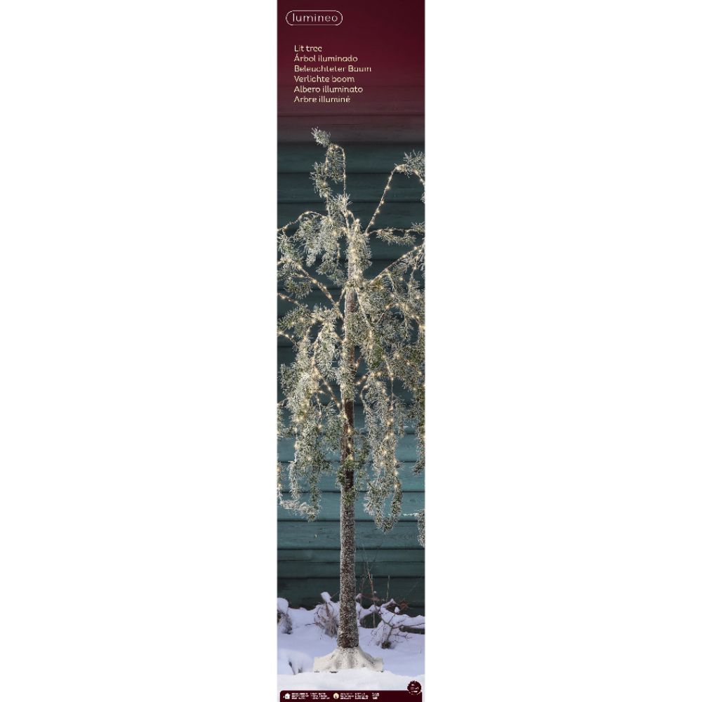 Lumineo 1.5m (5ft) Warm White Micro LED Green Foliage Twig Tree