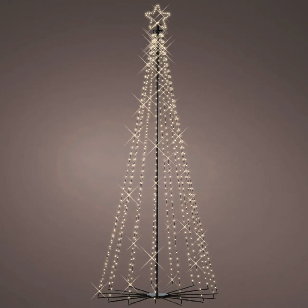 Lumineo 2.4m (8ft) Warm White LED Pre-Lit Iron Frame Cone Tree