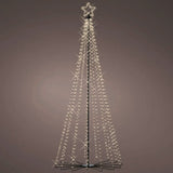 Lumineo 2.4m (8ft) Warm White LED Pre-Lit Iron Frame Cone Tree