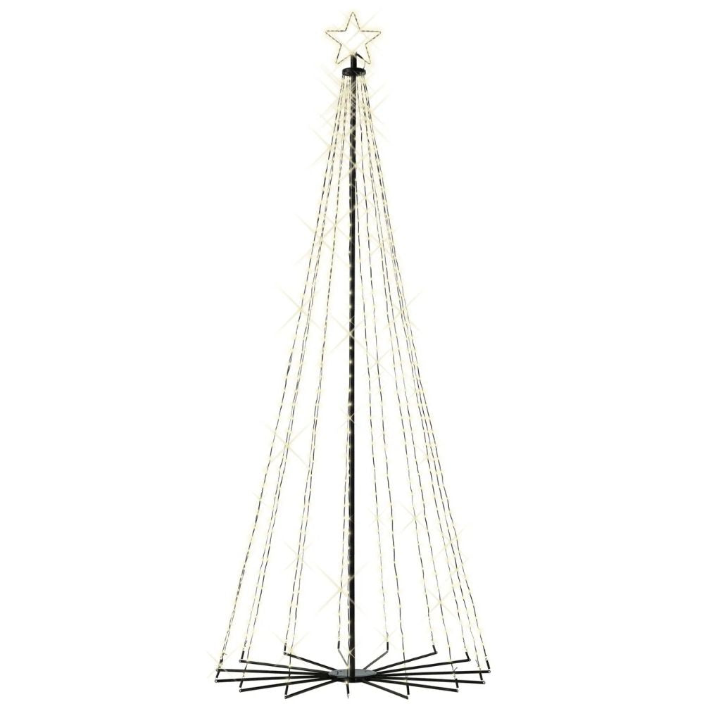 Lumineo 2.4m (8ft) Warm White LED Pre-Lit Iron Frame Cone Tree