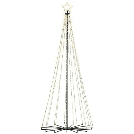 Lumineo 2.4m (8ft) Warm White LED Pre-Lit Iron Frame Cone Tree