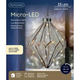 Lumineo 20cm Led Hanging Glass Diamond