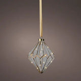 Lumineo 20cm Led Hanging Glass Diamond